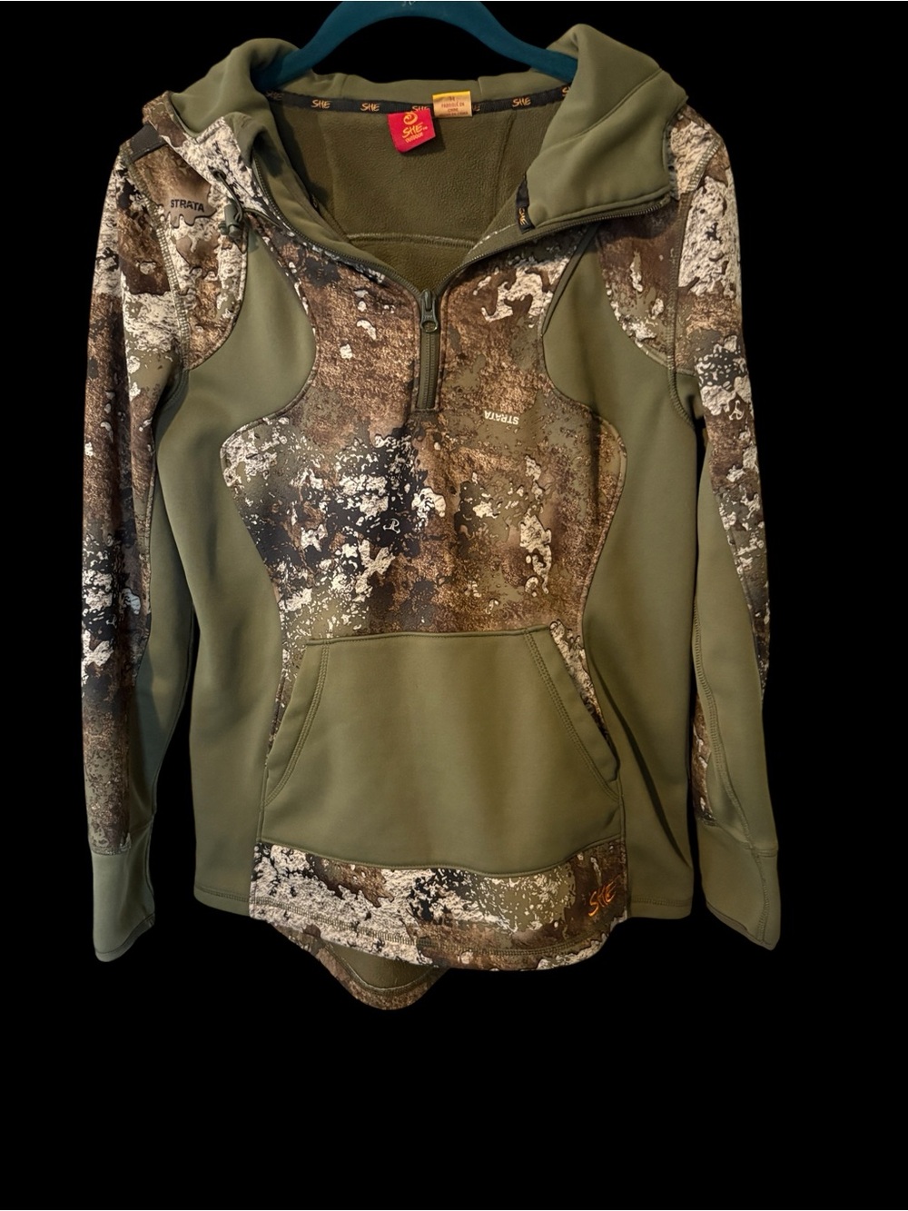 SHE Olive Camo Hooded Hunting Jacket